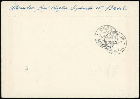 SCHWEIZ 1948, MiNr. 512-513 Einzelmarken aus Block 13