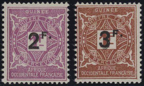 FRANZÖSISCH-GUINEA 1927 PORTO MiNr. 24-25