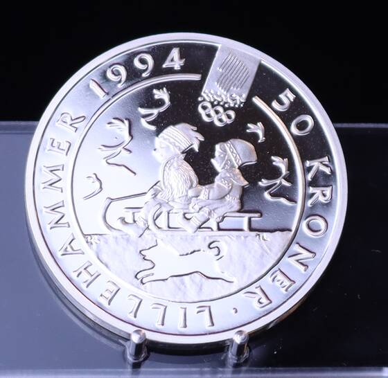 NORWEGEN 50 Kroner 1992 Olympische Winterspiele 1994 in Lillehammer
