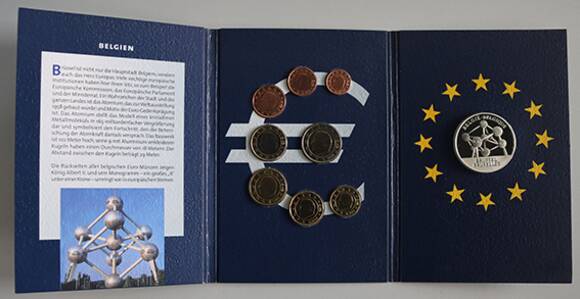 EUROPA 2002 Kursmünzsätze und Sterlingsilber-Medaillen mit 200 Gramm Feinsilber