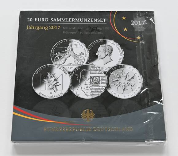 BRD 2017 5 x 20 Euro Sammlermünzenset