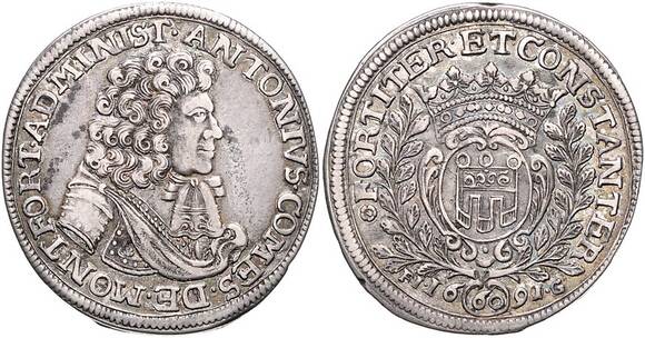 MONTFORT, Grafschaft, Gulden zu 60 Kreuzer 1691
