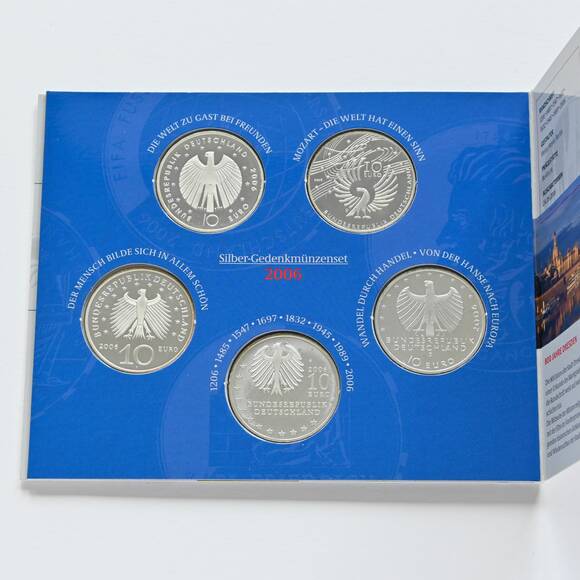 BRD 2006 Silber-Gedenkmünzen 5mal 10 Euro