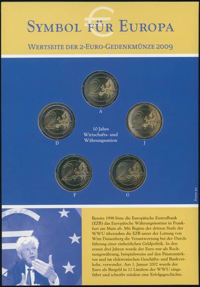BRD 2009 10 Jahre WWU 5 x 2 Euro