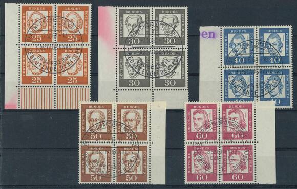 BRD 1961/1962 MiNr. 199-213 (4) Viererblocks