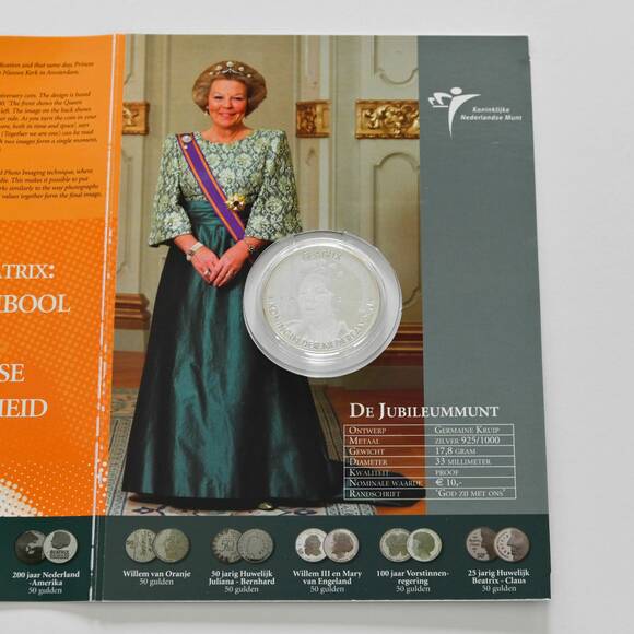 NIEDERLANDE 2005, 10 Euro Silber 25. Jahrestag der Thronbesteigung
