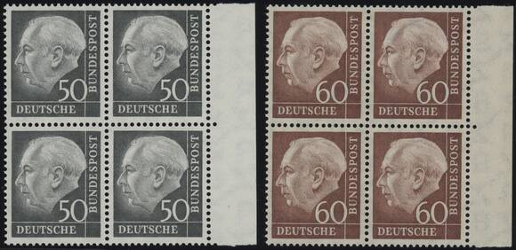BRD 1954 MiNr. 177-196 Viererblocks