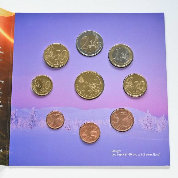 FINNLAND 2003 amtlicher Kursmünzensatz Goldwäscherei in Lappland