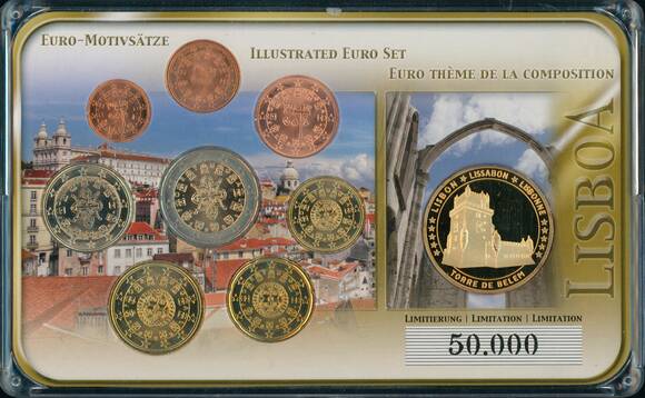 PORTUGAL 2002-2009 Euro-Motivsatz mit Kursmünzen