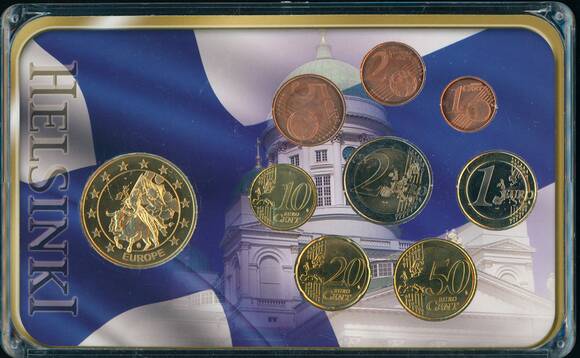 FINNLAND 2006-2008 Euro-Motivsatz mit Kursmünzen