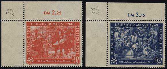 SBZ 1948 MiNr. 230-231 Bogenecken links oben