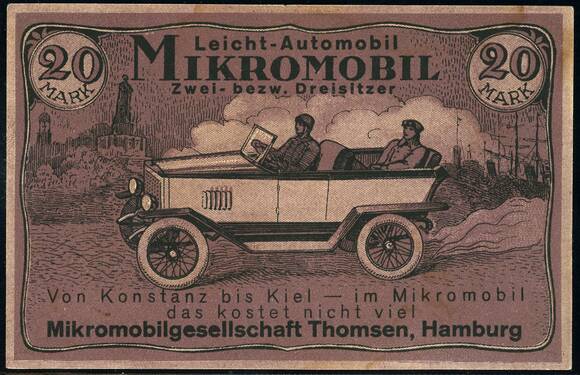 Hamburg o.D. Thomsen Mikromobilgesellschaft 558.1 20 Mk.
