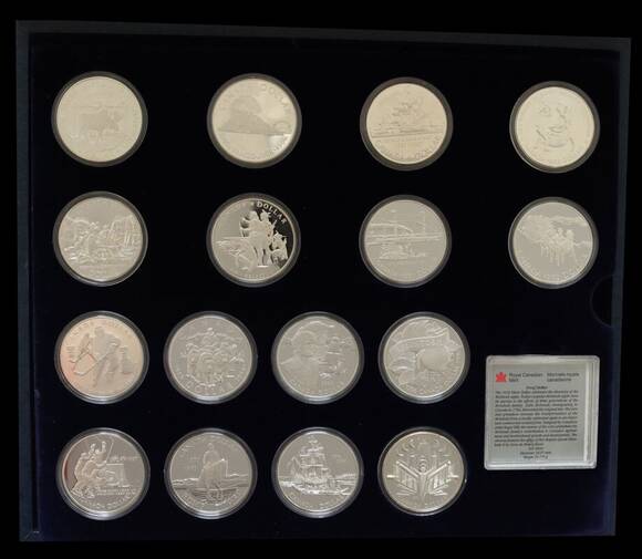 KANADA 1958-2000, komplette Sammlung der Silber-Gedenkdollars