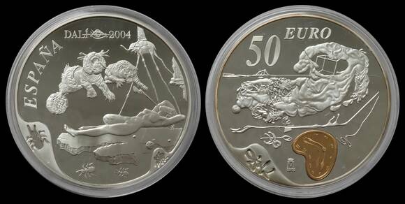 SPANIEN 50 Euro Silber 2003 Salvador Dali 2004