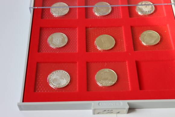 BRD 1966-1979 Silber-Gedenkmünzen zu 5 DM 23 Stück komplett in Polierter Platte