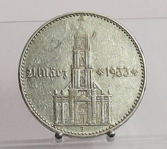 DRITTES REICH 2 Reichsmark Garnisonkirche mit Datum 1934 J Jaeger 355
