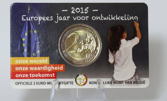 BELGIEN 2 Euro 2015 Coincard Europäisches Entwicklungsjahr