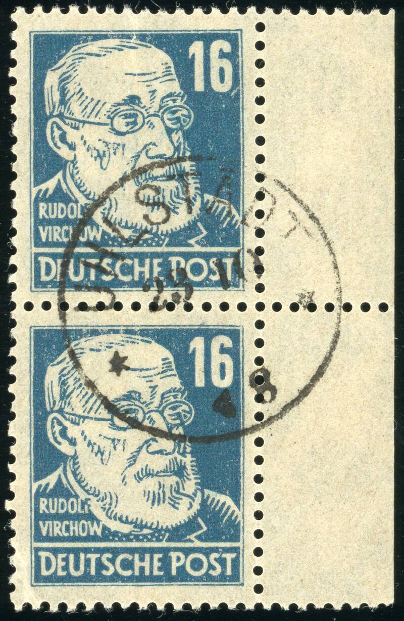 SBZ 1948, MiNr. 218 a y Borkengummi
