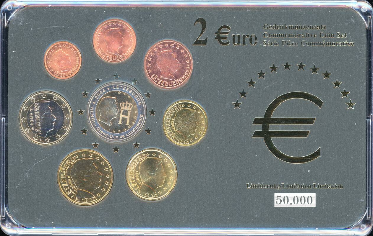 LUXEMBURG 2004 Gedenkmünzensatz 80 Jahre Monogramme