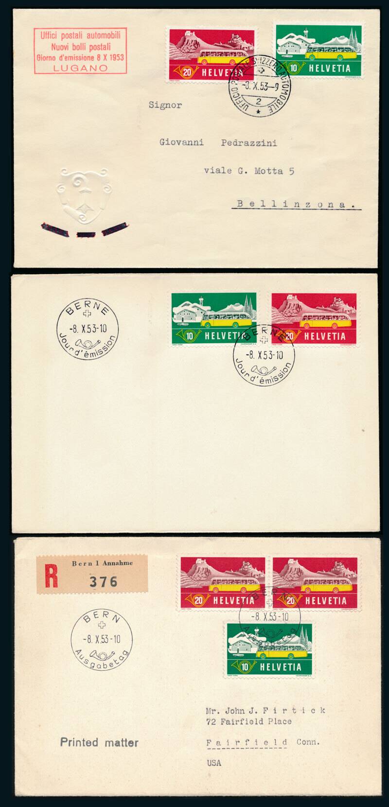SCHWEIZ 1953 MiNr. 586-587 FDC