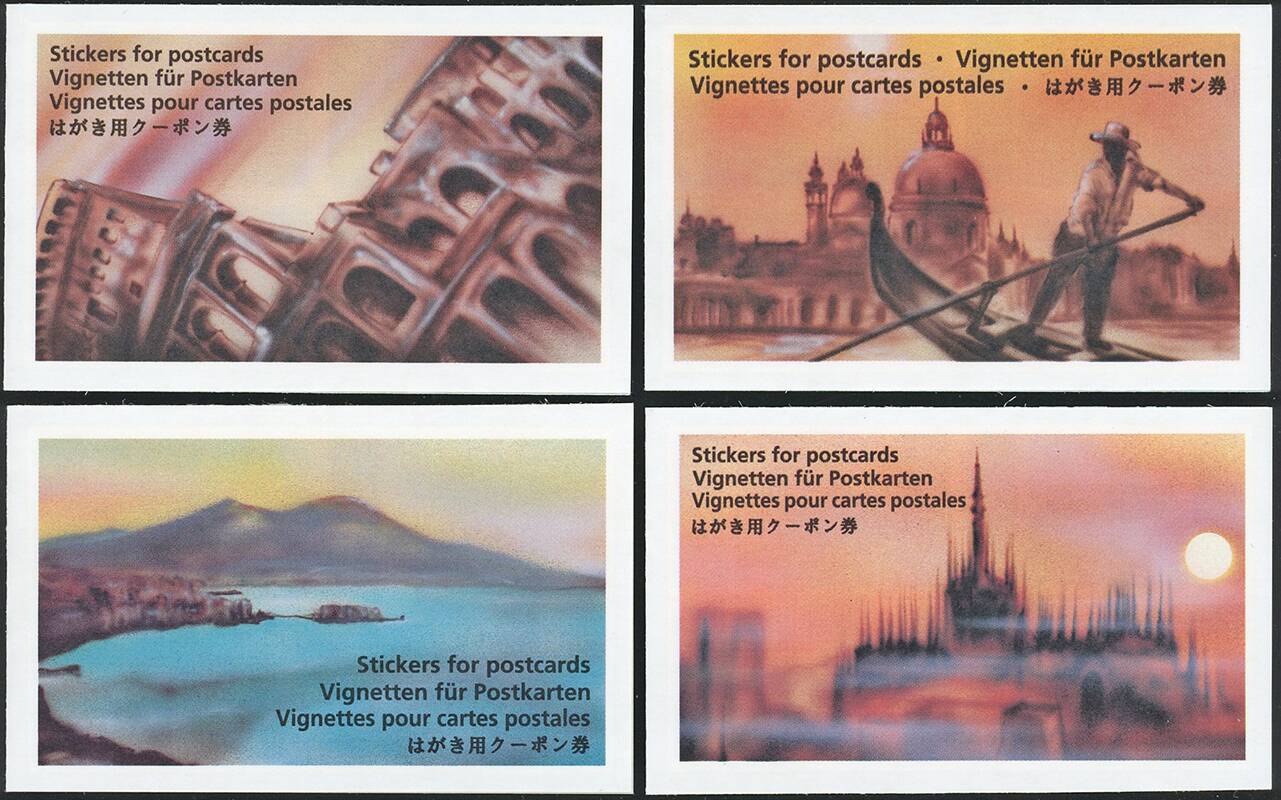 SCHWEIZ 1998 Set mit vier Markenheftchen Touristenmarken