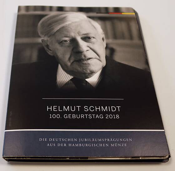 BRD 2018 Helmut Schmidt 5 x 2 Euro mit drei Silbermedaillen