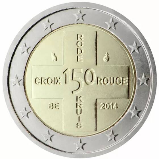 BELGIEN 2 Euro 2014 150 Jahre Rotes Kreuz