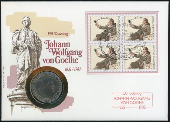 BRD 1982 Numisbrief Johann Wolfgang von Goethe