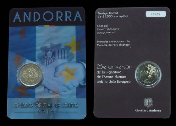 ANDORRA 2015 Coincard 2 Euro Zollunion