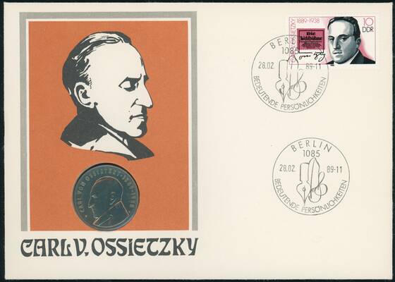 DDR 1989/1989 Numisbrief Carl von Ossietzky