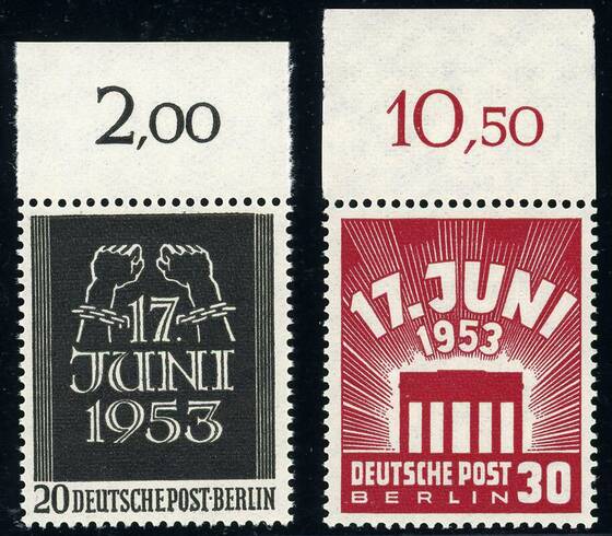 BERLIN 1953 MiNr. 110-111 Oberrand