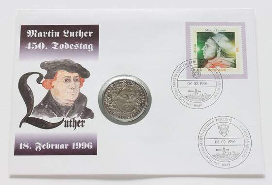 BRD 1983/1996 Numisbrief Martin Luther 450. Todestag