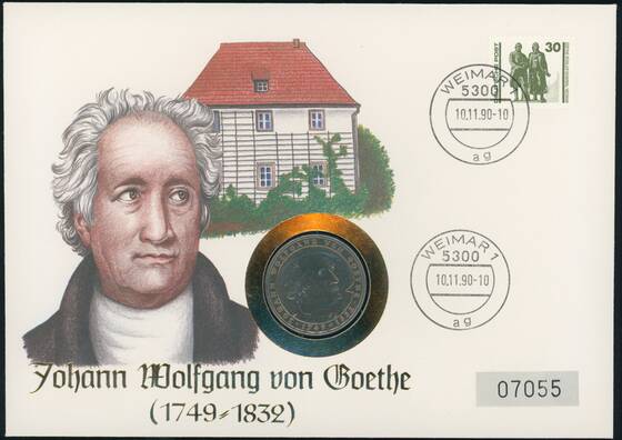 BRD 1982/1990 Numisbrief "Johann Wolfgang von Goethe (1749-1832)"