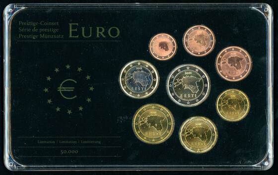 ESTLAND 2011 Euro-Kursmünzsatz im Prestige-Coinset