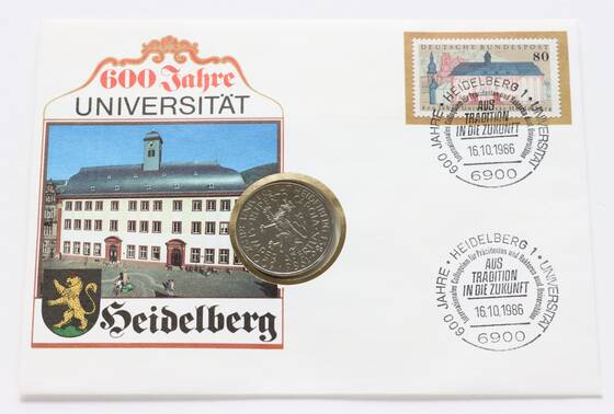BRD 1986/1986 Numisbrief 600 Jahre Universität Heidelberg