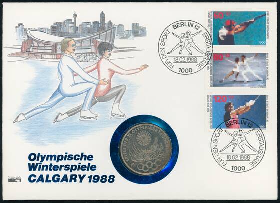 BRD 1972/1988 Numisbrief Olympische Spiele Calgary 1988