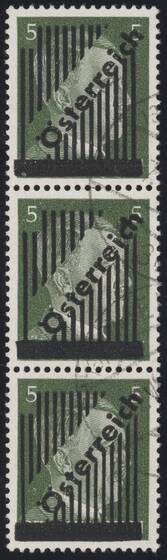 ÖSTERREICH 1945, Dreierstreifen MiNr. 668 I a+b+c