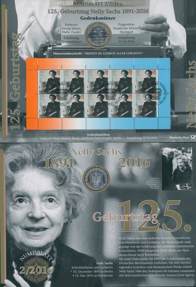 NUMISBLATT 2/2016 Deutsche Post mit Silber-Gedenkmünze 20 Euro