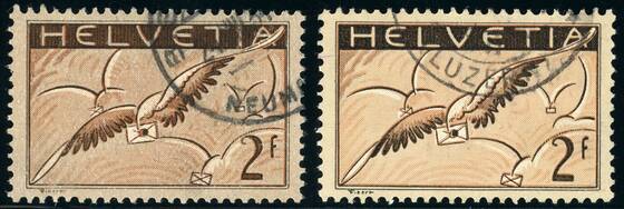 SCHWEIZ 1930 MiNr. 245 x und 245 z