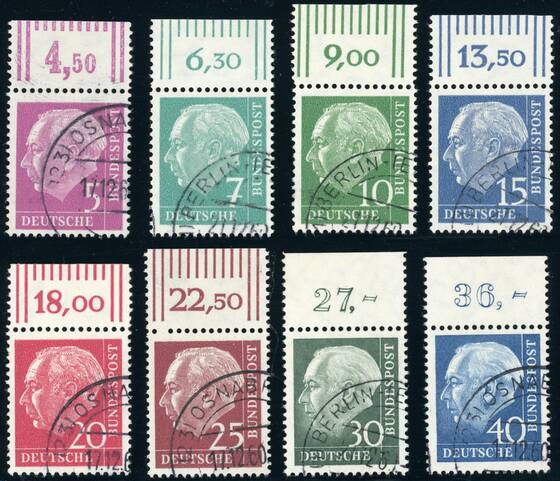 BRD 1960 MiNr. 179-260 y Oberrand