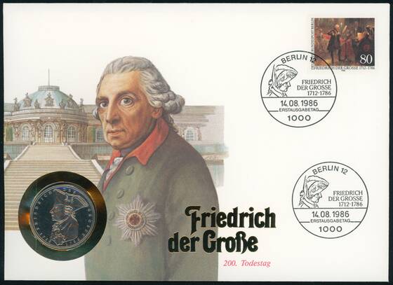 BRD 1986/1986 Numisbrief Friedrich der Große, 200. Todestag