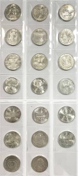 ÖSTERREICH 1959/1978 komplette Gedenkmünzserie 20 x 50 Schilling Silber