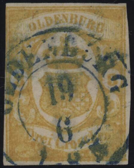 OLDENBURG 1861 MiNr. 14 I Plattenfehler