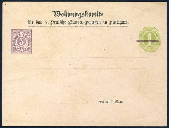 WÜRTTEMBERG 1875 Privatganzsachen-Umschlag
