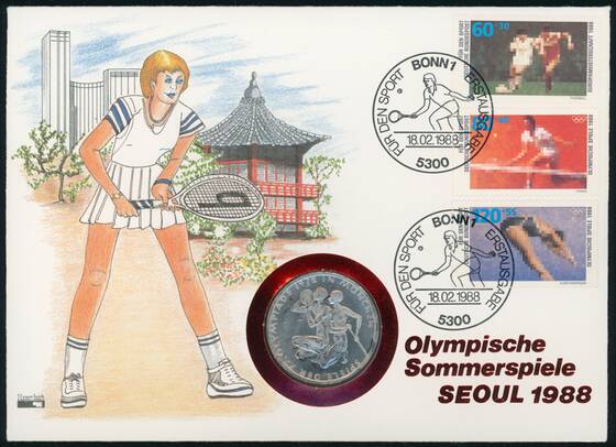 BRD 1972/1988 Numisbrief Olympische Spiele Seoul 1988