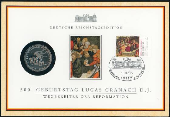 BRD 2015/2015 Numiskarte Lucas Cranach