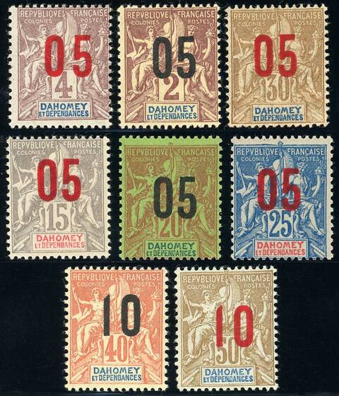 DAHOMEY 1912 MiNr. 33-41 I