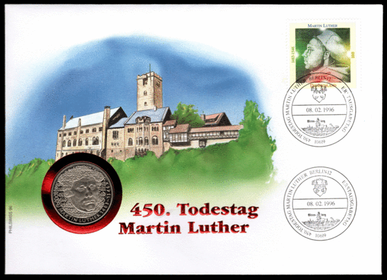 BRD 1983/1996 Numisbrief 450. Todestag Martin Luther