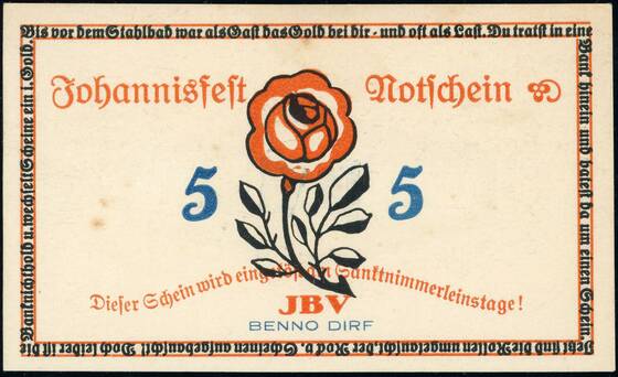 Altenburg o.D. Johannisfest-Notschein 5 Pfg.