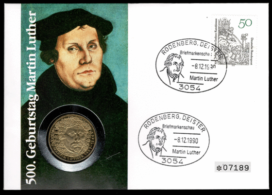 BRD 1983/1990 Numisbrief 500. Geburtstag Martin Luther 